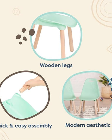 B. toys- B. spaces – Chairs For Kids – 2 Chairs – Wooden Legs - Furniture For Kids – Kid Century Modern: Chair Set - Mint- 3 Years + - LeafyLoom