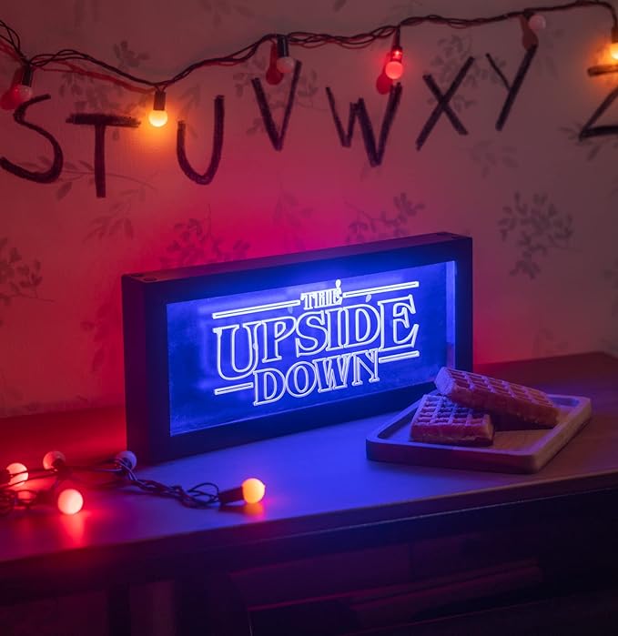 Stranger Things Merchandise - 4 Lighting Modes - Official Stranger Things Lamp - Neon Light - Led Lamp - Light Box - USB Lamp - Night Light for Kids - LeafyLoom