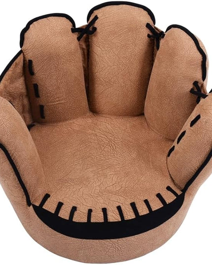 Fireflowery Kid Baseball Chair, Toddler Chair with Baseball Glove Design, Baseball Bean Bag Chair for Playroom, Gift for 3-5 Years Boys and Girls, 23.5” x 19.5” x 17.5 - LeafyLoom