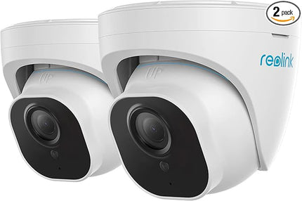 REOLINK 4K Outdoor Cameras for Home Security, IP PoE Dome Surveillance Camera with Human/Vehicle/Pet Detection, 25FPS Daytime, Work with Smart Home, Up to 256GB microSD Card, RLC-820A (Pack of 2) REOLINK