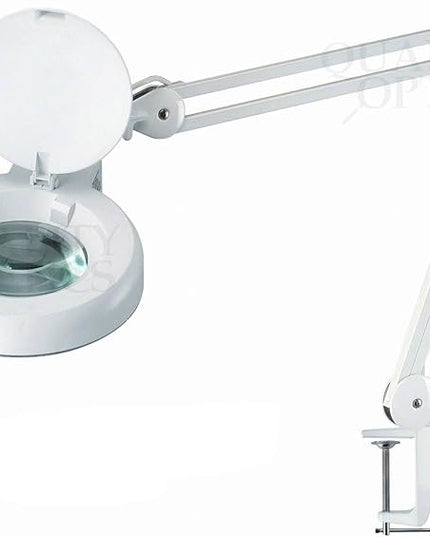 Quality Optics® Professional Series Illuminated Workstation Swing Arm Magnifier 8LED Diopter - LeafyLoom