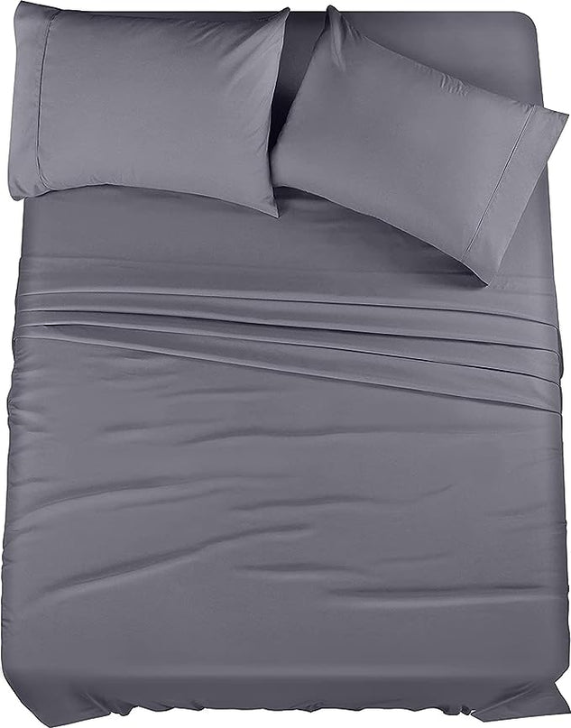 Utopia Bedding California King Bed Sheets Set - 4 Piece Bedding - Brushed Microfiber - Shrinkage and Fade Resistant - Easy Care (California King, Grey) - LeafyLoom