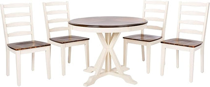 Safavieh Home Collection Shay White and Natural 5-piece Dining Set - LeafyLoom