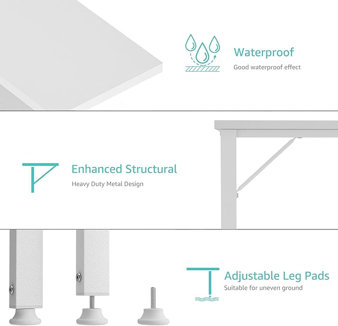 Lufeiya White L Shaped Computer Desk with Power Outlet Shelves, 40 Inch Small Corner Desk for Small Space Home Office, L-Shaped Desk PC Desks, White - LeafyLoom