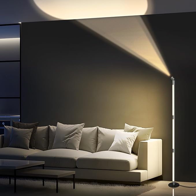 Modern LED Floor Lamp, with Top Reading Light, Bright Minimalist Dimmable 3 Color Temperatures, Remote Control, Standing Floor Lamp for Living Room, Bedroom, Home Office - LeafyLoom