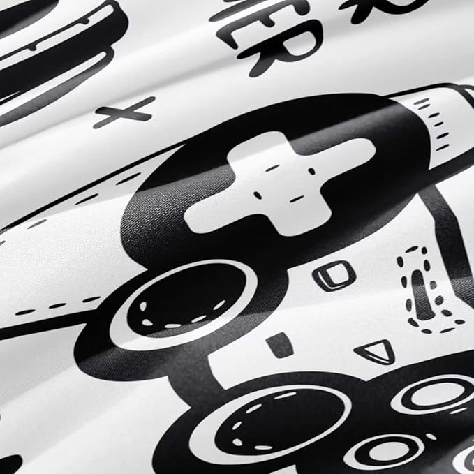 Gaming Comforter for Boys Teens,Game Bedding Sets Full,Kids Gamer Comforter Set,Video Game Bedroom Decor,Gamepad Controller Duvet Insert All Season 3 Piece 1 Comforter and 2 Pillowcases - LeafyLoom