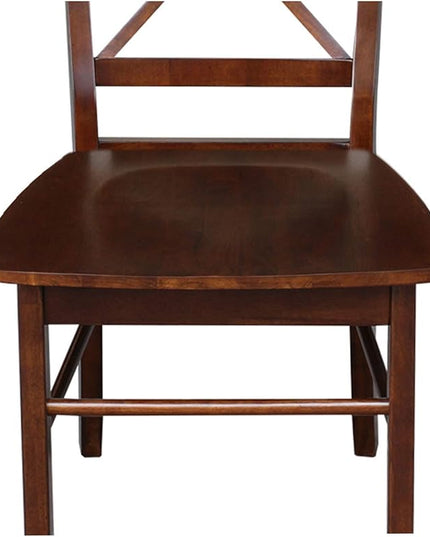 International Concepts X-Back Chair, Espresso - LeafyLoom