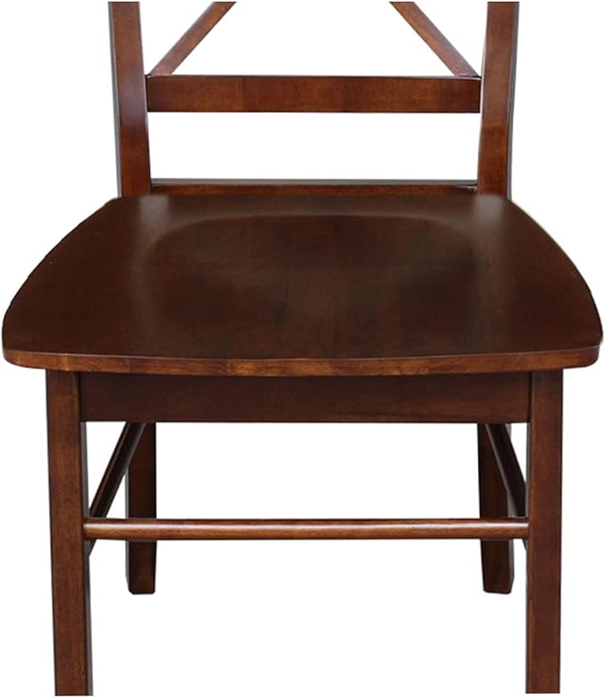 International Concepts X-Back Chair, Espresso - LeafyLoom