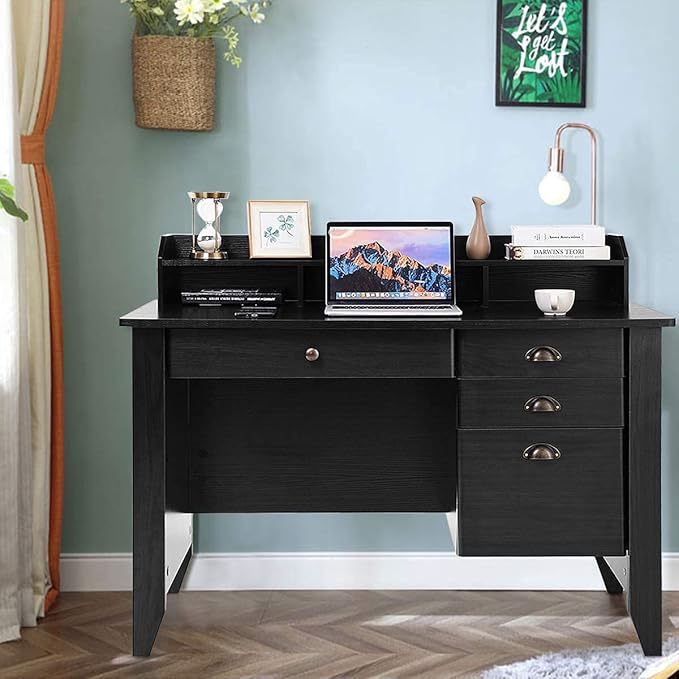 Computer Desk, Default, Black - LeafyLoom