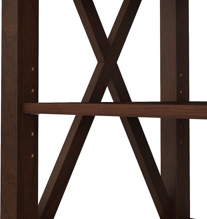 Bush Furniture Key West Tall Stand for 65 Inch TV, Farmhouse Entertainment Center with Storage, Bing Cherry - LeafyLoom