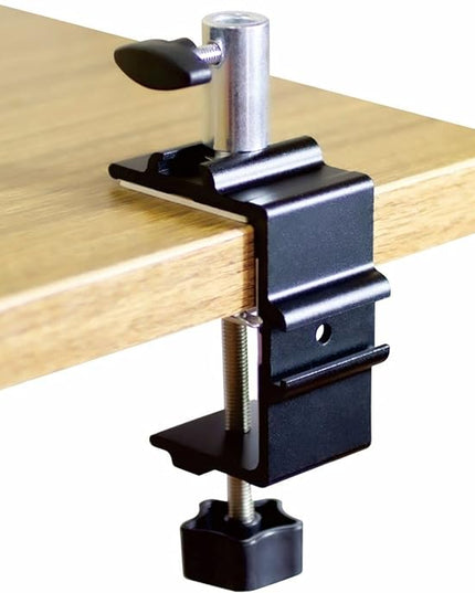 Replacement Heavy Duty C Clamp for 1/2” Base Magnifying Lamp,Desk Lamp,Swing Arm Lamp,Phone I pad Mount,Tablet Mic Holder,Table Mount Clamp for Microphone Stand Mic Boom Arm (G1 Black) - LeafyLoom