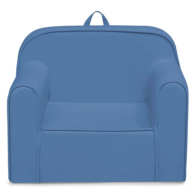 Delta Children Cozee Chair -Foam Kids Chair for Ages 18 Months and Up, Indigo - LeafyLoom