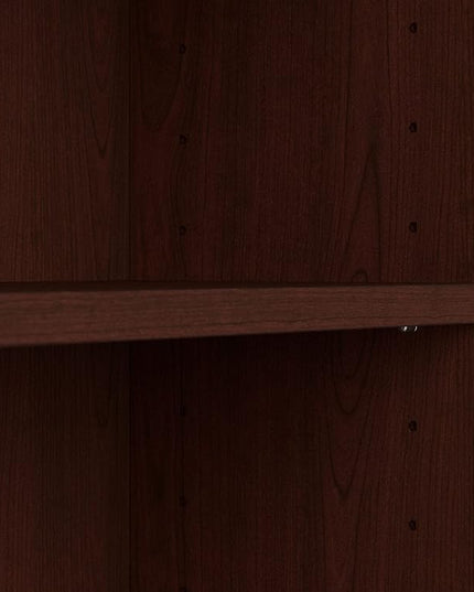 Bush Furniture Universal Small 2 Shelf Bookcase in Vogue Cherry - Set of 2, Matching Storage and Display Bookshelves for Home Office or Living Room Organization - LeafyLoom