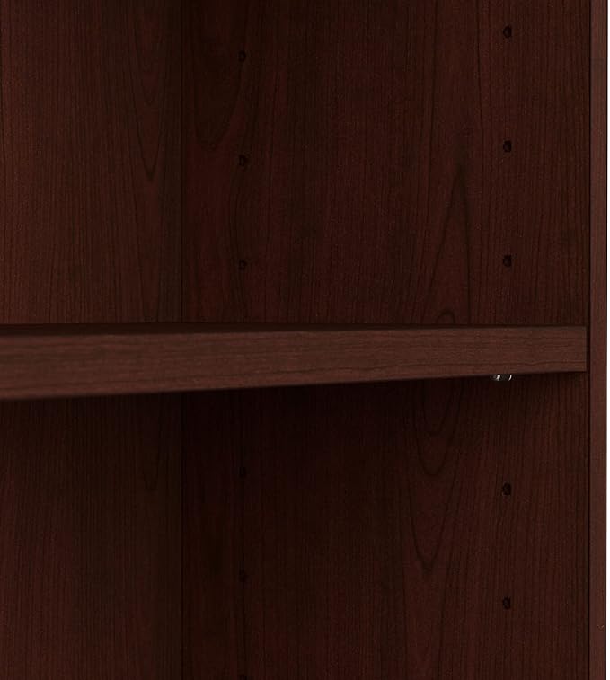 Bush Furniture Universal Small 2 Shelf Bookcase in Vogue Cherry - Set of 2, Matching Storage and Display Bookshelves for Home Office or Living Room Organization - LeafyLoom