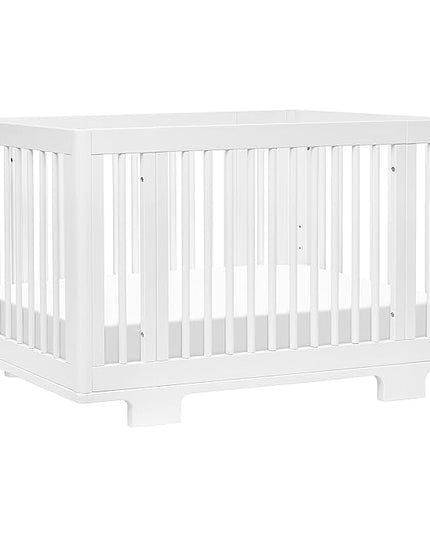 Babyletto Yuzu Convertible All-Stages Bassinet, Midi, Full-Size Crib in White, Greenguard Gold Certified, Portable & Adjustable with Conversion Kits and Pads Included - LeafyLoom