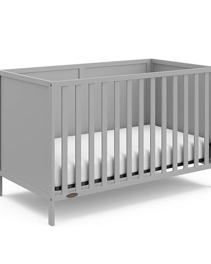 Graco Theo 3-in-1 Convertible Crib (Pebble Gray) - GREENGUARD Gold Certified, Converts to Toddler Bed & Daybed, Fits Standard Full-Size Crib Mattress, 4 Adjustable Mattress Heights - LeafyLoom