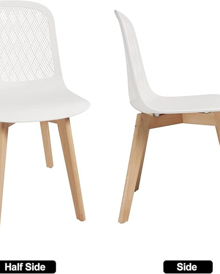 Armless Modern Chairs with Wood Legs for Living, Bedroom, Kitchen,Dining,Lounge Waiting Room, Restaurants, Cafes, Set of 2… - LeafyLoom