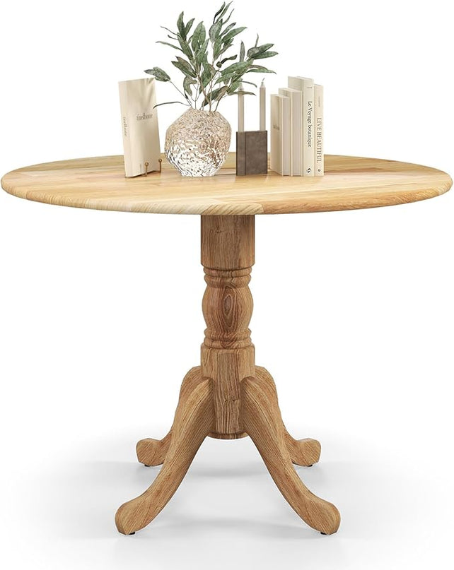 Round Dining Table, All Natural - LeafyLoom