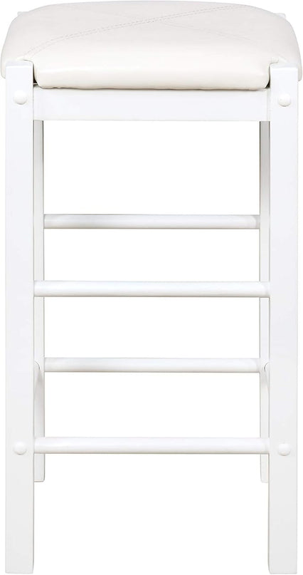 Linon White 3 Piece Faux Marble Tavern Set - LeafyLoom