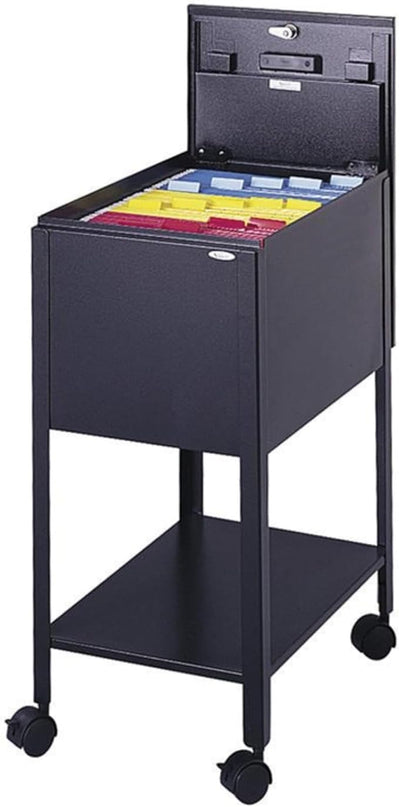 Safco Products 5361BL Standard Mobile Tub File with Lock, Letter Size, Black - LeafyLoom