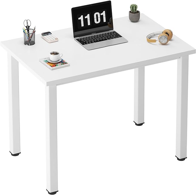 Need Small Desk, 31.5 inch Sturdy Writing Desk for Small Spaces, Small Computer Desk Teens Desk Study Table Laptop Desk Home Ofice Desk, White - LeafyLoom
