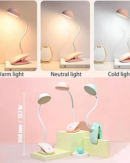 Clip Book Lamp, Foldable Eye Caring Rechargeable Reading Light, Suitable for Reading, Working & Studying (Green) - LeafyLoom