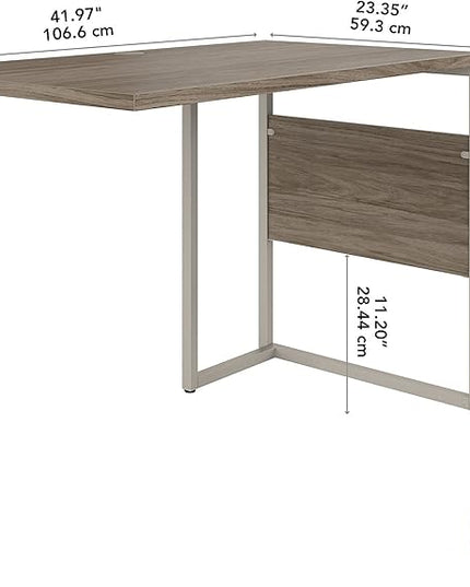 Bush Business Furniture Hybrid Desk Return/Bridge, 42W x 24D, Modern Hickory - LeafyLoom