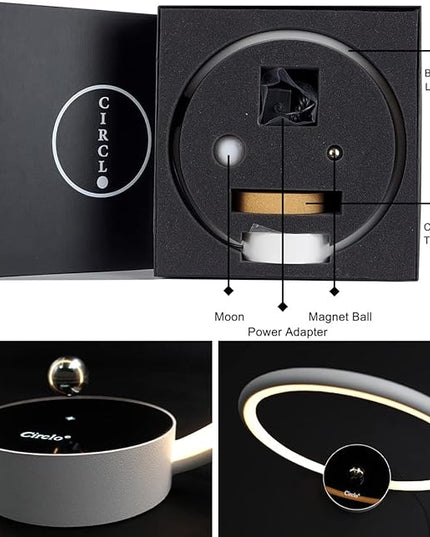 Circlo Levitating Table Lamp, Modern Floating Bedside Lamp, Levitation Night Light Desk Lamps for Home, Office Decor, Creative Gift - 3 Color Mode (NOT RGB) - LeafyLoom