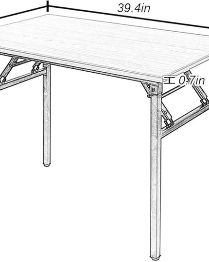 SogesGame 39.4 inches Computer Desk for Small Space Small Folding Table Small Writing Desk Compact Desk Foldable Desk No Install Needed,Black,LP-AC5BB-100 - LeafyLoom