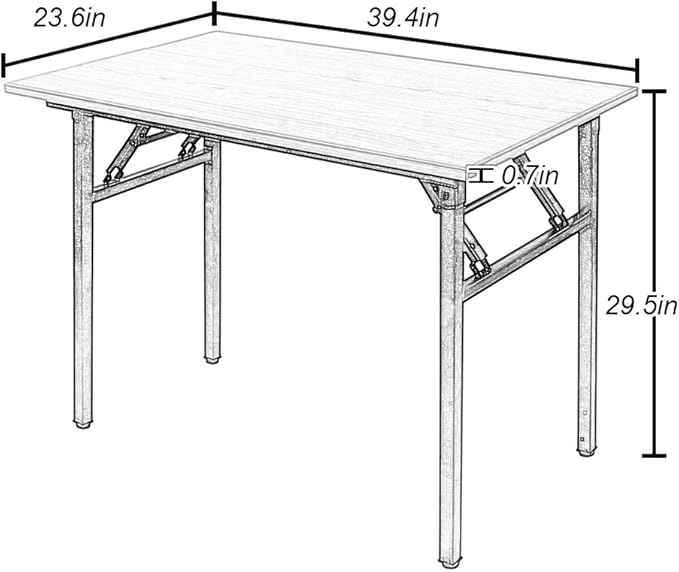 SogesGame 39.4 inches Computer Desk for Small Space Small Folding Table Small Writing Desk Compact Desk Foldable Desk No Install Needed,Black,LP-AC5BB-100 - LeafyLoom