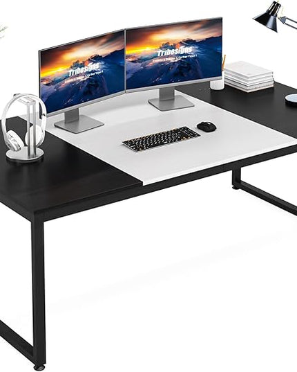 70.8 Inch Executive Desk, Large Computer Office Desk, Modern Simple Business Study Writing Table for Home Office - LeafyLoom