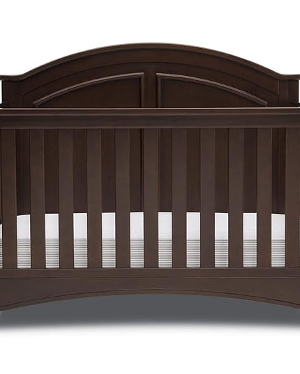 Delta Children Perry 6-in-1 Convertible Crib - Greenguard Gold Certified, Walnut Espresso - LeafyLoom