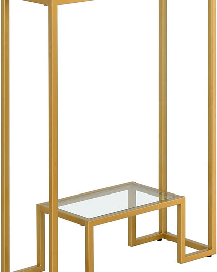 Henn&Hart 22" Wide Rectangular Console Table in Brass, Entryway Table, Accent Table for Living Room, Hallway - LeafyLoom