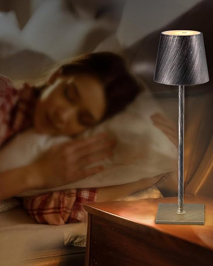 2 Pack Cordless Table Lamps, 3 Colors Stepless Dimming, 5000mAh Rechargeable Battery LED Desk Lamp for Bedroom/Couple Dinner/Desk/Cafe/Dining Room/Terrace(Antique Copper) - LeafyLoom