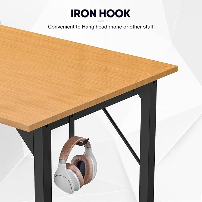 DUMOS 32 Inch Office Small Computer Desk Modern Simple Style Writing Study Work Table for Home Bedroom - Wood - LeafyLoom