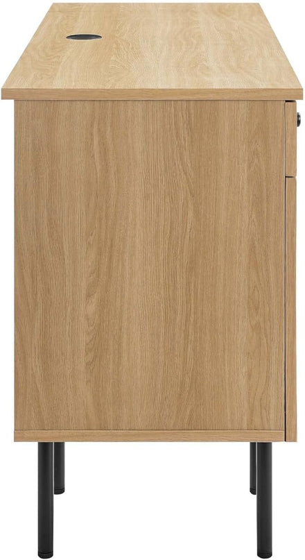 Modway Chaucer Modern Wood Grain Computer Office Desk, Oak - LeafyLoom