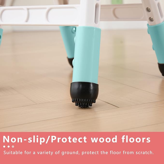 Adjustable Kid Chairs Indoor 3 Level Adjustable Suitable for Children Age 2-6. Maximum load-bearing 220LBS Suitable for Family Classroom and Nursery Child Seat Set (2-Pack-Mint Green) - LeafyLoom