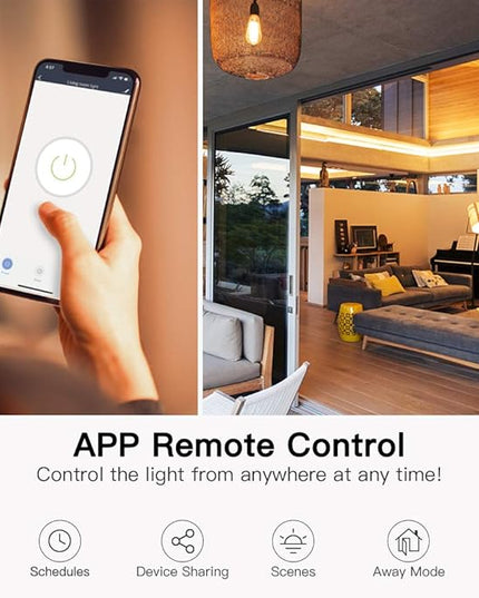 TREATLIFE Smart Light Switch Single Pole Works with Alexa, Google Home and SmartThings, 2.4GHz WiFi Timer Smart Switch, Neutral Wire Required, No Hub Required, FCC Listed, 4 Pack TREATLIFE
