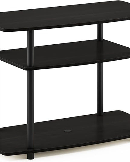 Furinno Turn-N-Tube No Tools 3-Tier Entertainment Center TV Stand for TV up to 32 Inch, Plastic Round Tubes, Espresso/black - LeafyLoom