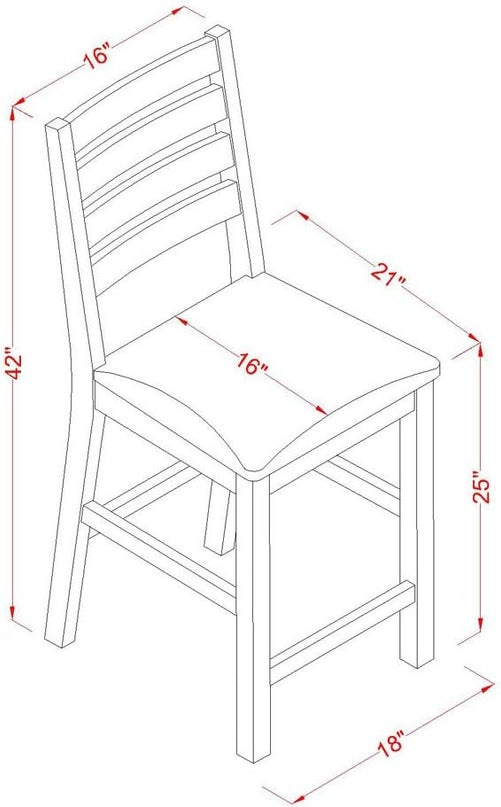 East West Furniture PBCF3-OAK-C 3 Piece Counter Height Pub Set for Small Spaces Contains a Square Kitchen Table and 2 Linen Fabric Dining Room Chairs, 36x36 Inch - LeafyLoom