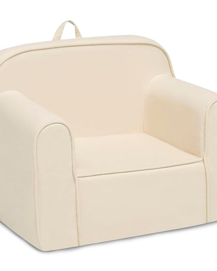Delta Children Cozee Chair -Foam Kids Chair for Ages 18 Months and Up, Oatmeal - LeafyLoom