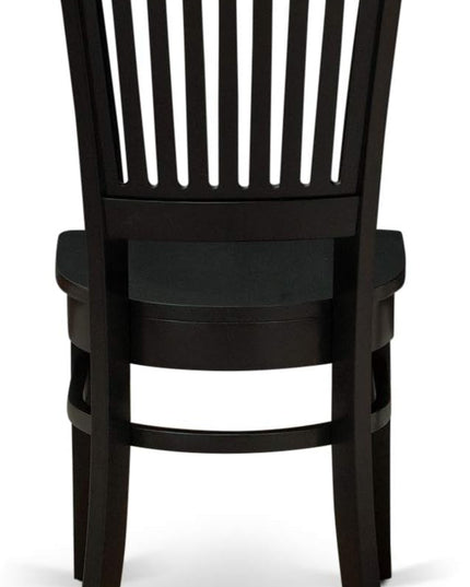 East West Furniture ANVA3-BLK-W 3 Piece Kitchen Table Set for Small Spaces Contains a Round Dining Room Table with Pedestal and 2 Dining Chairs, 36x36 Inch, Black - LeafyLoom