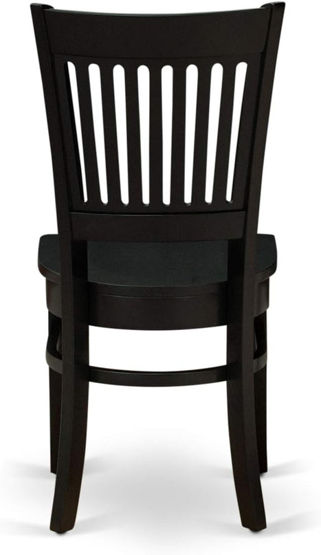 East West Furniture ANVA3-BLK-W 3 Piece Kitchen Table Set for Small Spaces Contains a Round Dining Room Table with Pedestal and 2 Dining Chairs, 36x36 Inch, Black - LeafyLoom
