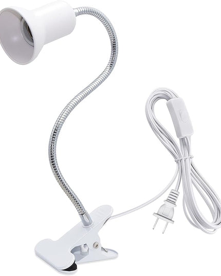 Flexible Clip Lamp Holder Clip Desk Lamp Holder Clamp Lamp Fixture with 40CM Swing Arm Clamp Clip on Light for Reading Bed Headboard Computer Home Office - LeafyLoom