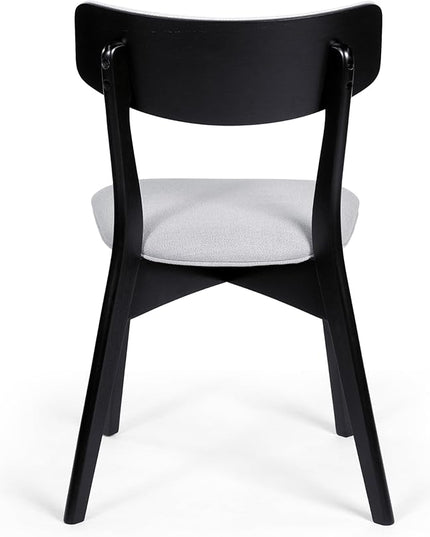 Christopher Knight Home Chazz Dining Chair, 19.75 "W x 19.75 "D x 31 "H, Chaz,Light Gray/Matte Black - LeafyLoom