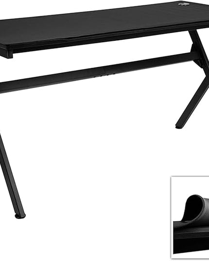 Flash Furniture Duncan 55" x 24" Extra Large Gaming Desk with Headphone Hook and Cup Holder - Free Mouse Pad - LeafyLoom