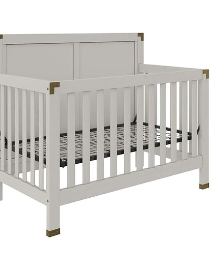 Baby Relax Miles 5-in-1 Convertible Crib for Nursery, Soft Gray - LeafyLoom