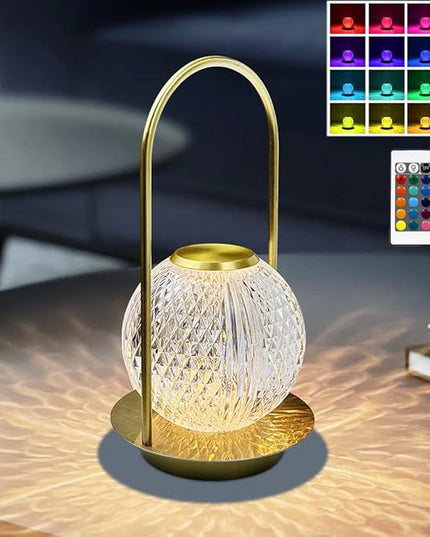 Portable Metal Desk Lamp, 16 Colors LED Rechargeable Night Light with Remote/Touch Control and USB, Gifts for Kids Friends Lover - LeafyLoom