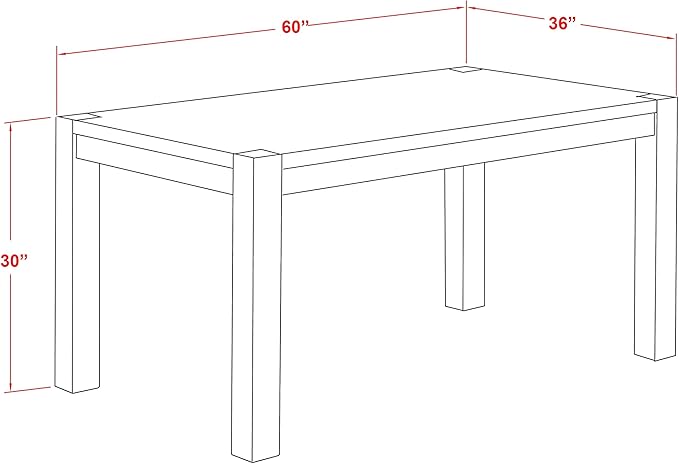 East West Furniture CN6-0N-T Celina Modern Kitchen Table - Rectangle Rustic Wood Dining Table , 36x60 Inch, Walnut - LeafyLoom