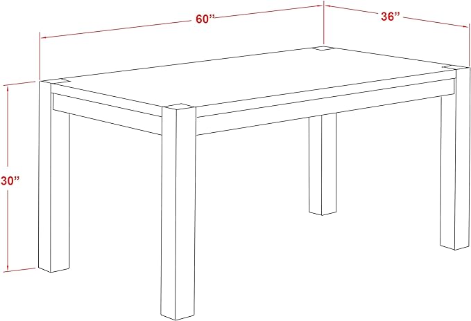 East West Furniture CN6-07-T Celina Dining Room Table - Rectangle Rustic Farmhouse Table , 36x60 Inch, Jacobean - LeafyLoom